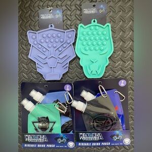 NEW Wakanda Forever Reusable Drink Pouches & Trivets